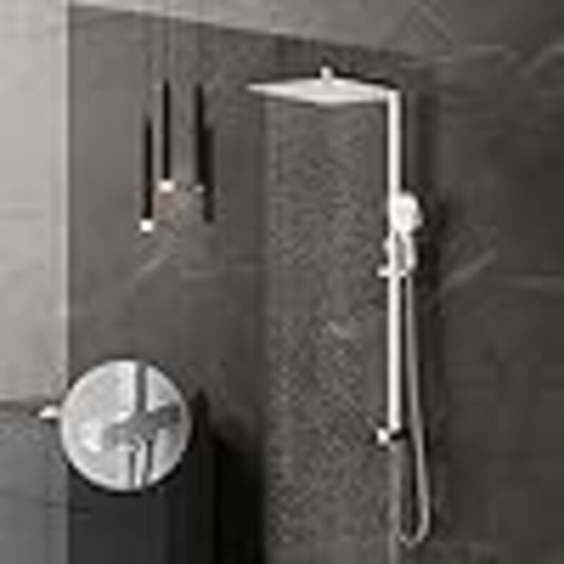 KOMIRO Duschsystem ohne Armatur, Regendusche Ohne Armatur,Duschset mit Duschkopf 30x30cm, Handbrause mit 3 Strahlarten, Edelstahl Duschstange