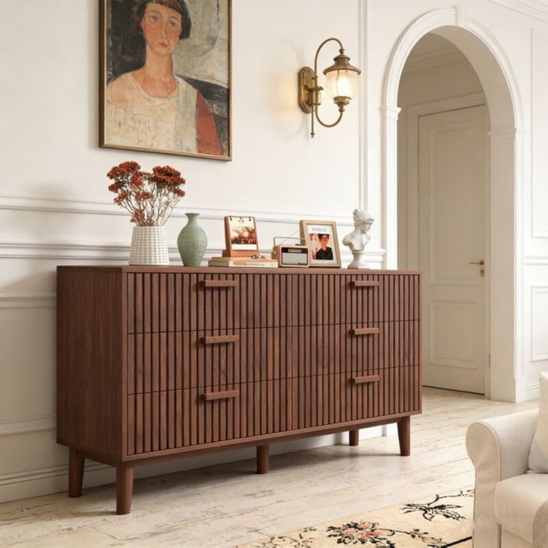 Kommode mit 6 Schubladen - Aufbewahrungsmöbel - Skandinavisch - Kommode für das Schlafzimmer - Möbel für Badezimmer und Wohnzimmer - 100x34x73cm