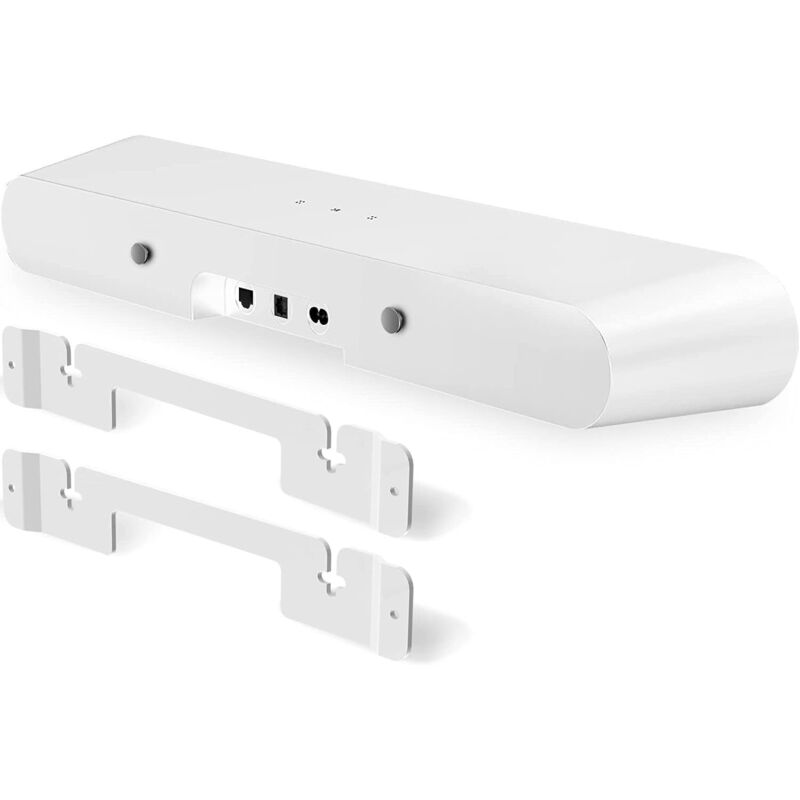 Kompatibel mit Sonos Ray Heimkino-Lautsprecherzubehör: Wandhalterung, Metallständer, Gestell (weiß), 2 Stück
