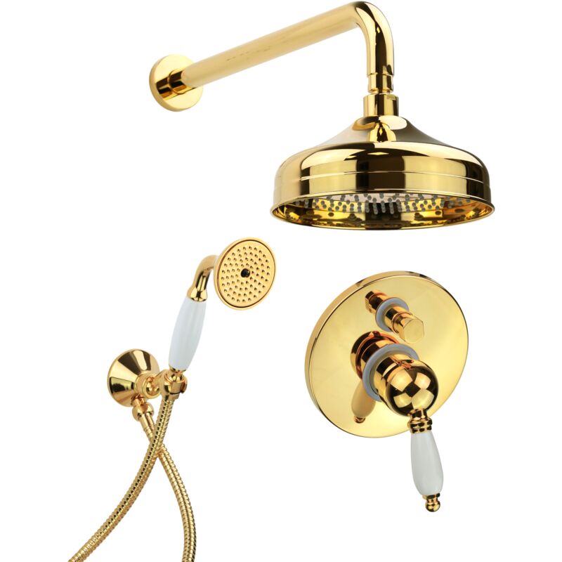 Gattoni Rubinetteria - Komplettes Duschset in 24 Karat Gold Gattoni Orta KT100/27D0.OL Gold