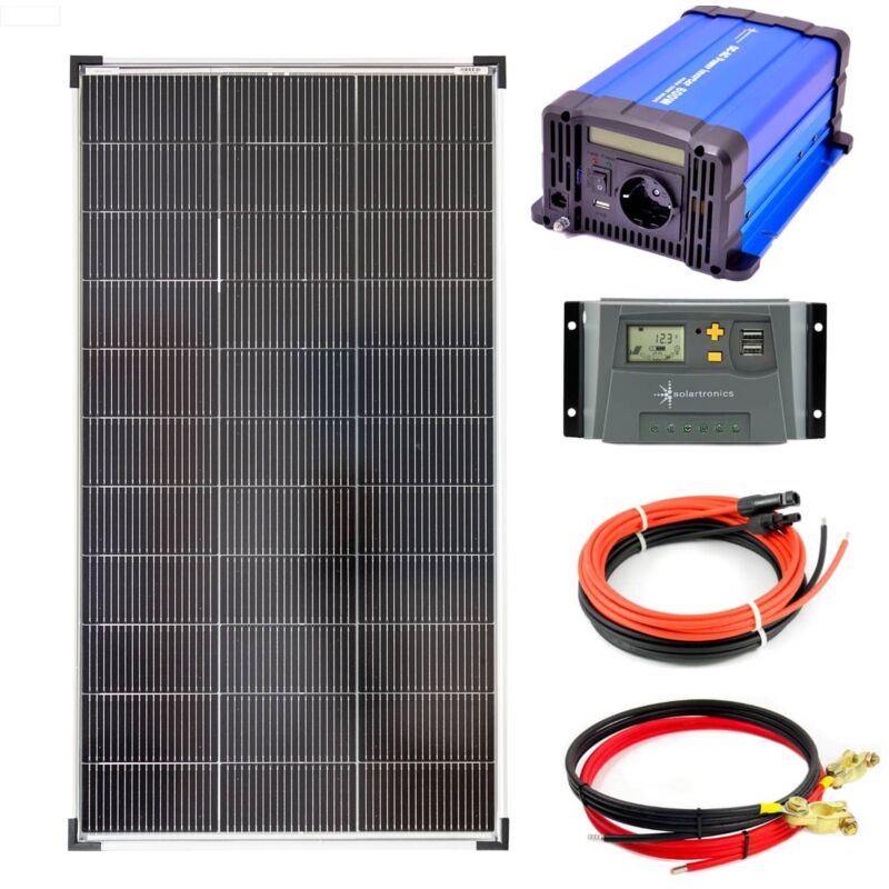 Komplettset 1x120 Watt Solarmodul 1070x585 600 Watt FS600D12V Wandler 10A Laderegler Solaranlage
