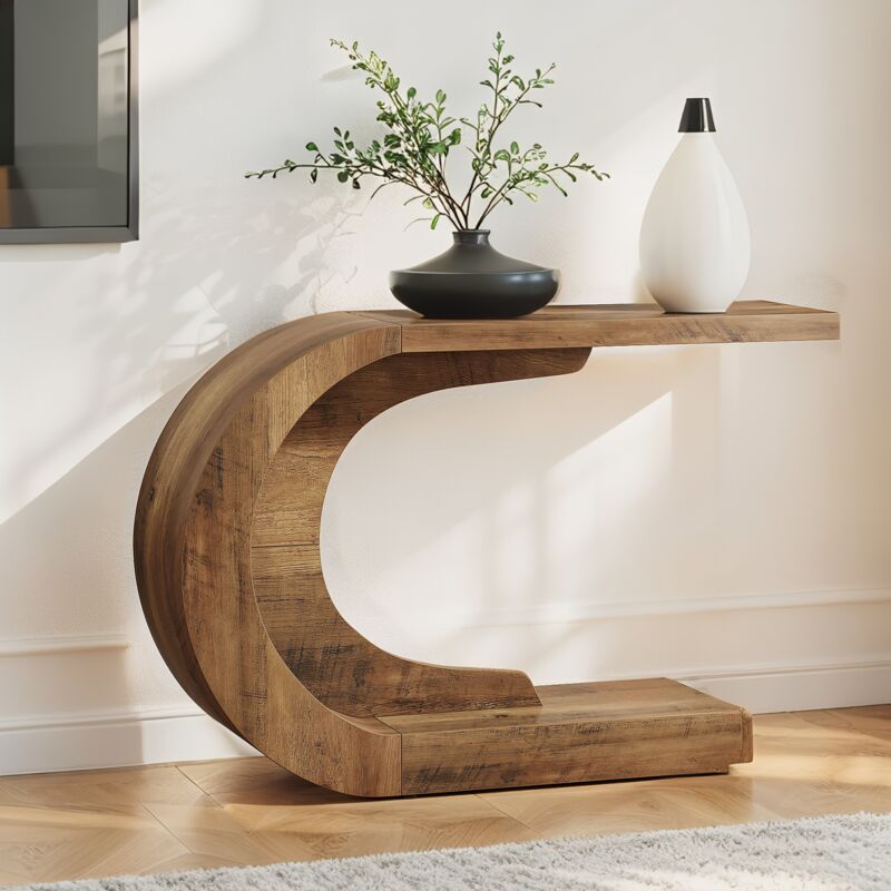 Konsolentische für Wohnzimmer, Konsolenmöbel für Eingangsbereich, Flur und Wohnzimmer, Holzkonsole – 110 × 35 × 75 cm – braun