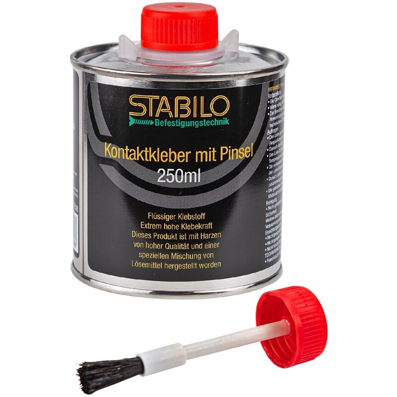 Stabilo Befestigungstechnik - Stabilo Kontaktkleber mit Pinsel 250ml Kraftkleber Kleber mit extrem hoher Klebekraft