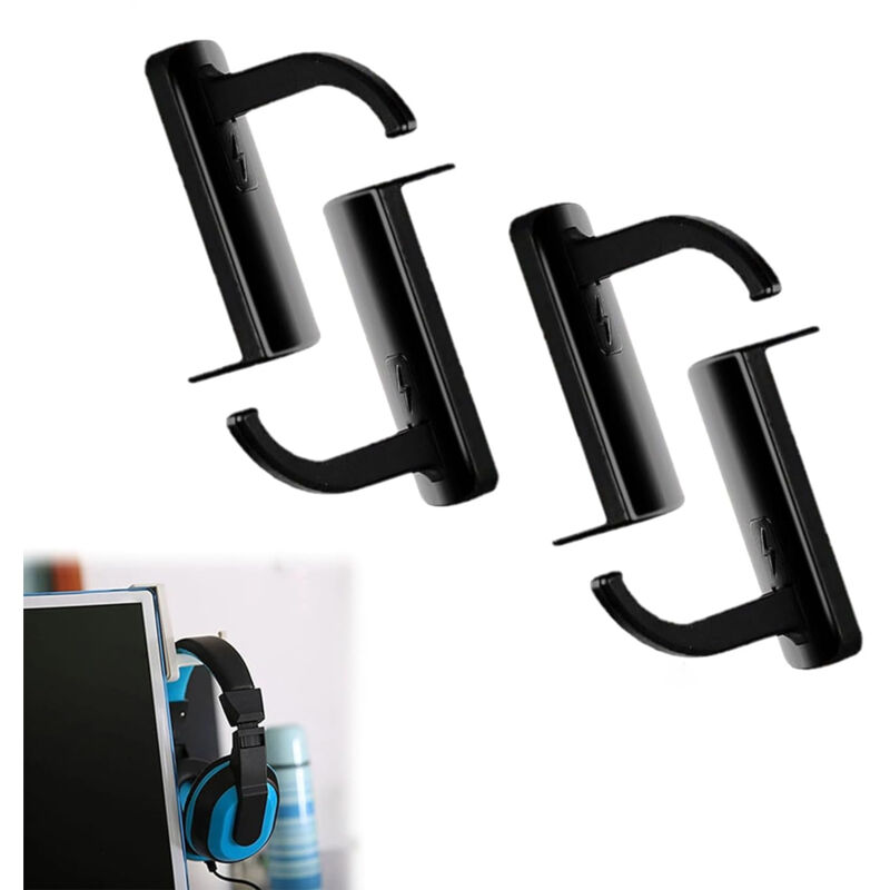 Csparkv - Kopfhörer-Aufklebehaken, Kopfhörer-Monitorhalter, 4er-Pack Kopfhörer-Aufhänger, Kopfhörer-Haken, Gaming-Kopfhörerhalter, doppelter Stoff,