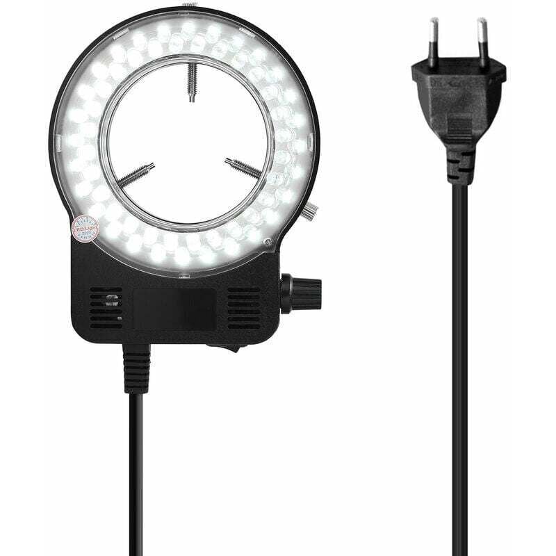 Körper Elektrooptisches Mikroskop LED Ringlicht Mikroskop Lichtquelle Einstellbare Helligkeit Spot Weißes Ringlicht Schwarz EU 220V