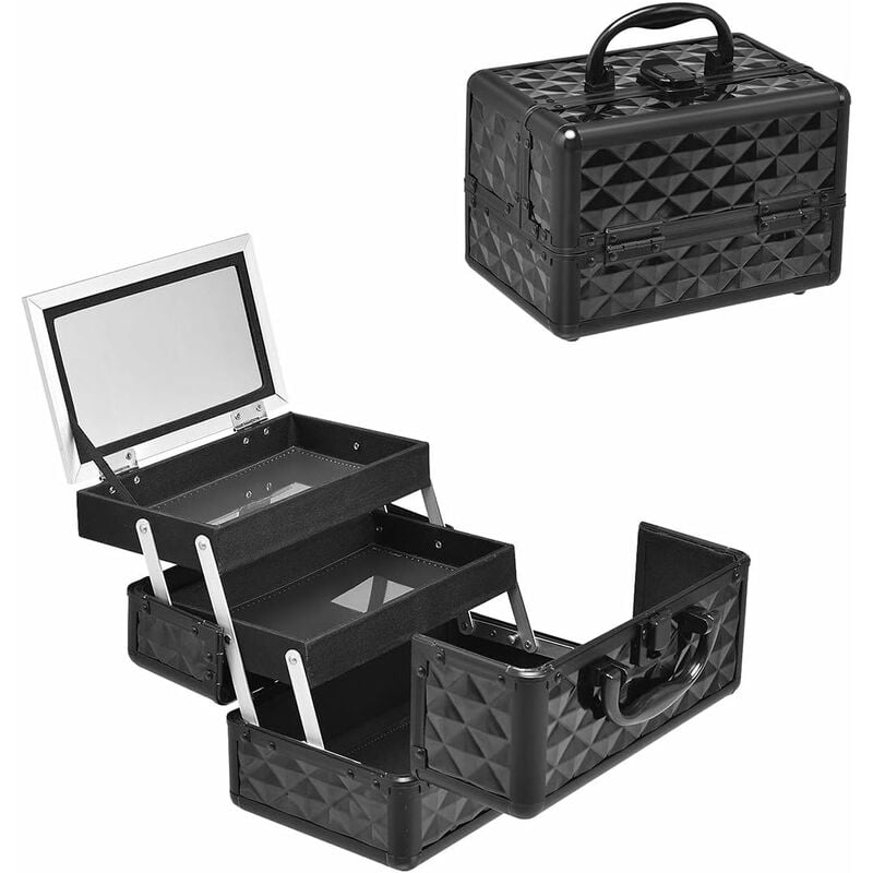 Goplus - Kosmetikkoffer, Beauty Case, Schminkkoffer, Make up Box, Friseurkoffer, Kosmetikkoffer Reise,Multikoffer, Etagenkoffer,Werkzeugkoffer für