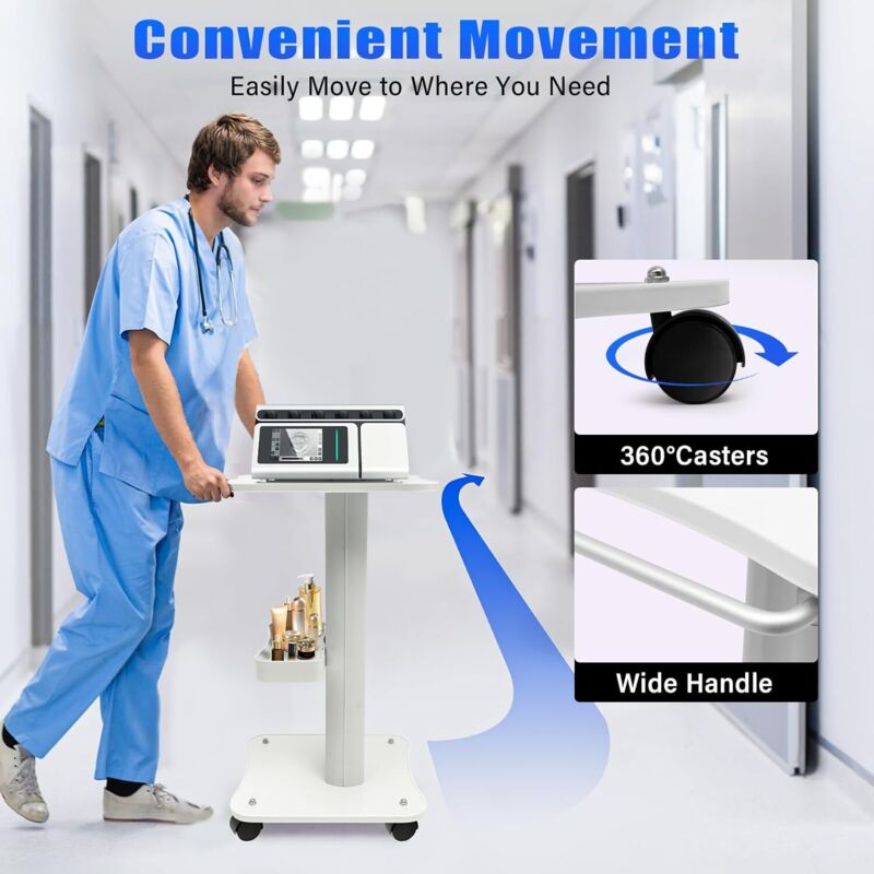 Kosmetikwagen Beauty Salon Trolley, Tragbar Medizinischer Wagen mit Ablagefach, ABS Arbeitswagen Schönheit Wagen für Friseur Beauty Salon SPA, Weiß