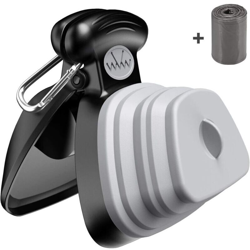 Kotaufnehmer für Haustiere, tragbarer Kotaufnehmer für Hunde und Katzen mit Beutelspender, tragbares Reinigungswerkzeug für Haustiere für den