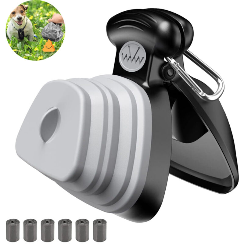 Kotaufnehmer für Haustiere, tragbarer Kotaufnehmer für Hunde und Katzen mit Beutelspender, tragbares Reinigungswerkzeug für Haustiere für den Innen