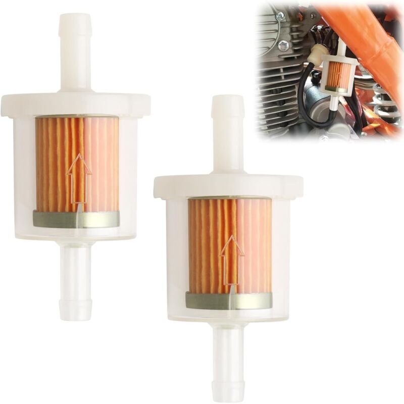 Kraftstofffilter, Benzinfilter, 8 mm, Universalfilter für Benzin, wiederverwendbarer Hochleistungs-Kraftstofffilter, für Motorrad, Rasenmäher,