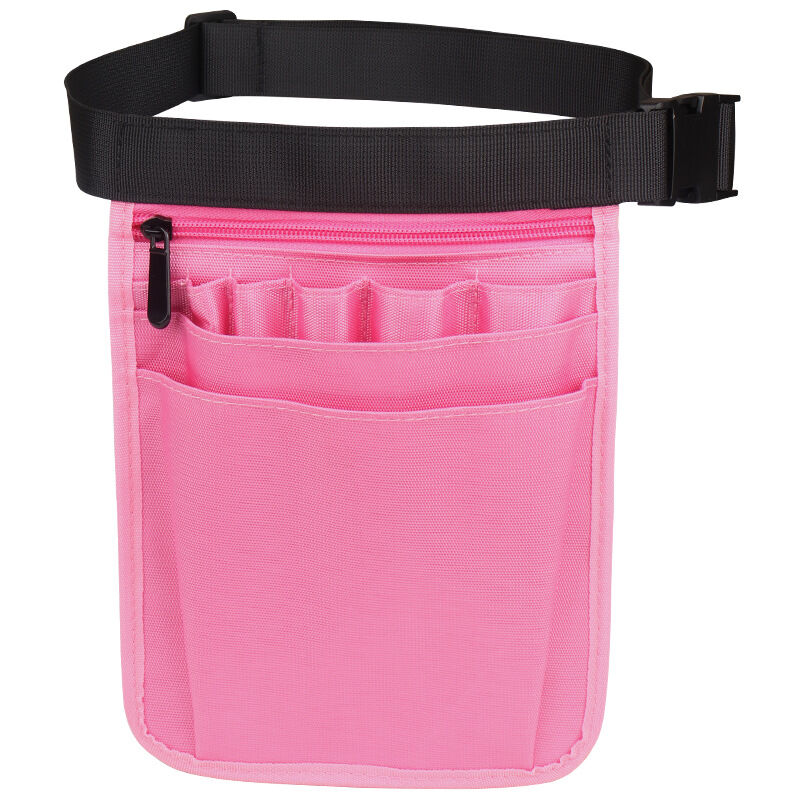 Rosa Krankenschwester-Tasche, multifunktionale Werkzeugtasche, Gürtel, Werkzeugtasche, schwarze Krankenschwester-Zubehör-Aufbewahrungstasche mit