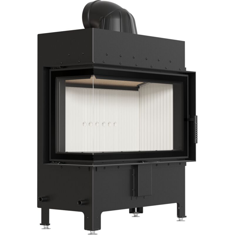 KRATKI LUCY 14 kW linke Eck Kaminofen Einsatz Holz Ø200 Installationsset