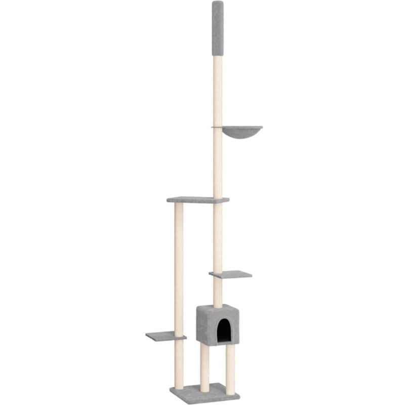 Kratzbaum Deckenhoch Hellgrau 258,5-284,5 cm Vidaxl