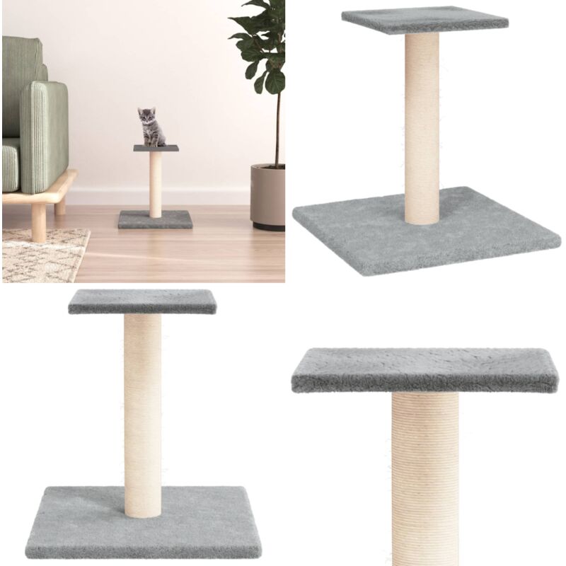 Vidaxl - Kratzbaum mit Plattform Hellgrau 38 cm - Katzenkletterbaum - Kratzbaum - Sisalkratzbaum - Kratzpflanze - Katzenmöbel - Home & Living