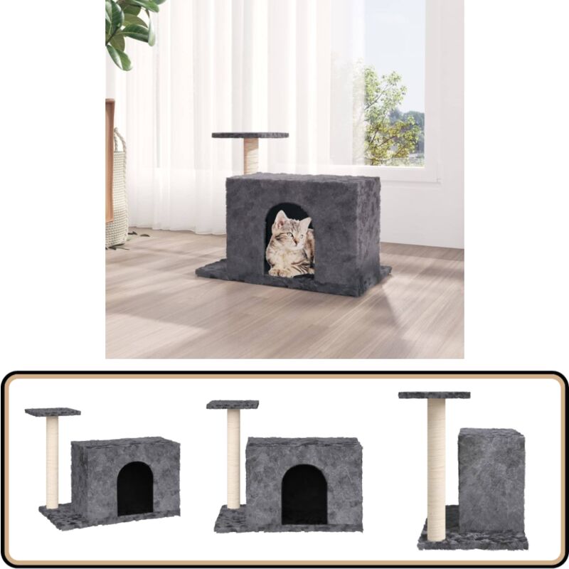 Vidaxl - Kratzbaum mit Sisal-Kratzsäule Dunkelgrau 51 cm - Katzen Kratzbaum - Sisalkratzbaum - Katzenmöbel - Katzenturm - Spielplatz Katze
