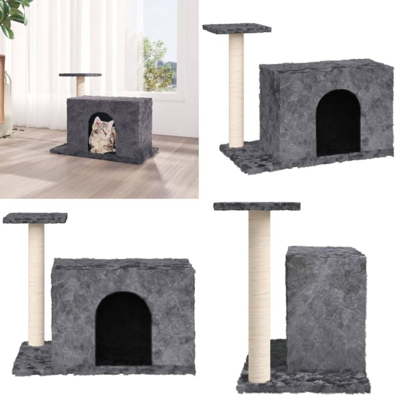 Vidaxl - Kratzbaum mit Sisal-Kratzsäule Dunkelgrau 51 cm - Katzen Kratzbaum - Sisalkratzbaum - Katzenmöbel - Katzenturm - Spielplatz Katze - Home &