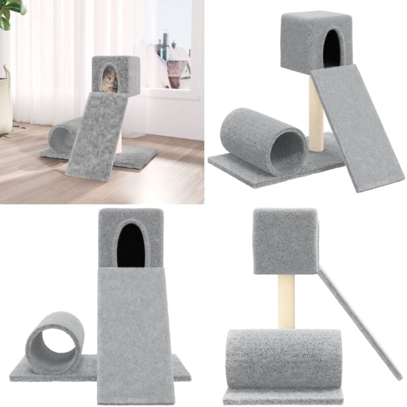 Vidaxl - Kratzbaum mit Sisal-Kratzsäule Hellgrau 59 cm - Katzenkratzbaum - Kratzbaum Sisal - Katzenmöbel - Katzensofa - Katzenturm - Home & Living