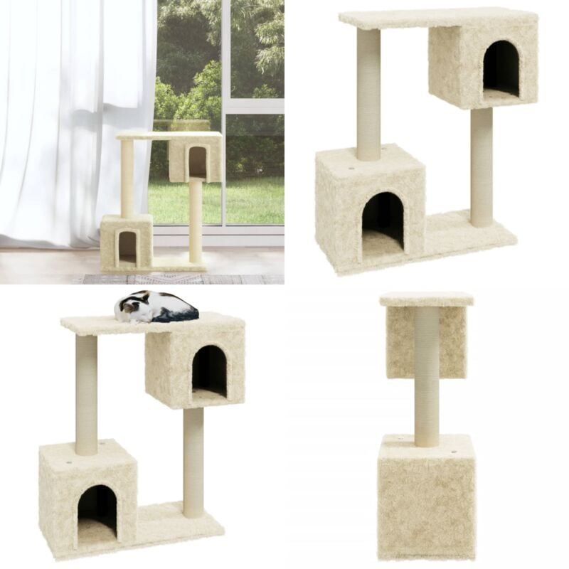 Vidaxl - Kratzbaum mit Sisal-Kratzsäulen Creme 60 cm - Kratzbaum - Katzenbaum - Kratzpfote - Sisalkratzbaum - Katzenmöbel - Home & Living