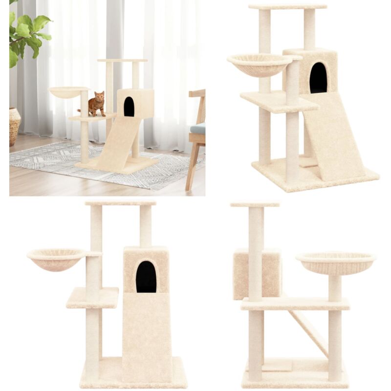 Vidaxl - Kratzbaum mit Sisal-Kratzsäulen Creme 82 cm - Katzenkratzbaum - Kratzbaum Sisal - Katzenmöbel - Katzenturm - Katzenschlafplatz - Home &