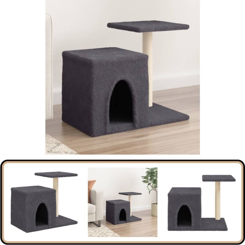 Vidaxl - Kratzbaum mit Sisal-Kratzsäulen Dunkelgrau 50,5 cm - Katzenkratzbaum - Kratzbaum Sisal - Katzenmöbel - Katzenhaus - Katzensofa