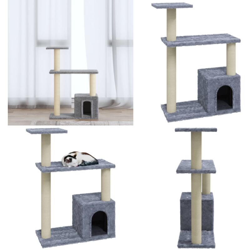 Vidaxl - Kratzbaum mit Sisal-Kratzsäulen Hellgrau 70 cm - Kratzbaum - Katzenbaum - Kratzpfote - Sisalkratzbaum - Katzenmöbel - Home & Living