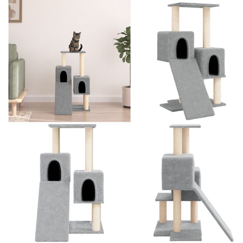 Vidaxl - Kratzbaum mit Sisal-Kratzsäulen Hellgrau 82 cm - Katzenkratzbaum - Kratzbaum Sisal - Katzenmöbel - Katzenspielzeug - Kratzbaum Hellgrau