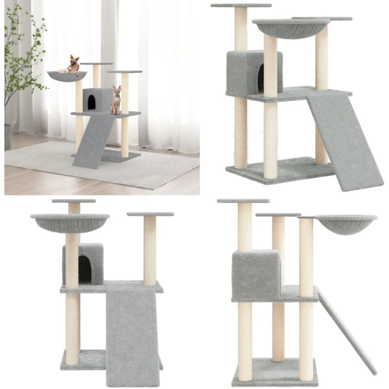 Vidaxl - Kratzbaum mit Sisal-Kratzsäulen Hellgrau 83 cm - Katzenkratzbaum - Kratzbaum Sisal - Katzenmöbel - Katzenhaus - Katzensofa - Home & Living