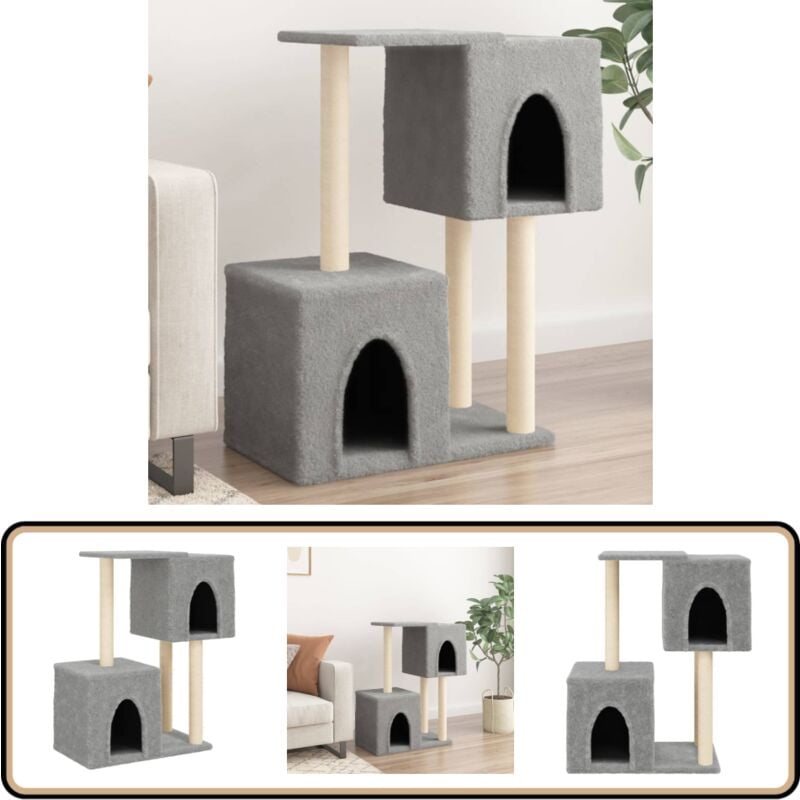 Vidaxl - Kratzbaum mit Sisal-Kratzsäulen Hellgrau 86 cm - Katzenkratzbaum - Kratzbaum Sisal - Katzenmöbel - Katzturm - Plüschkatze