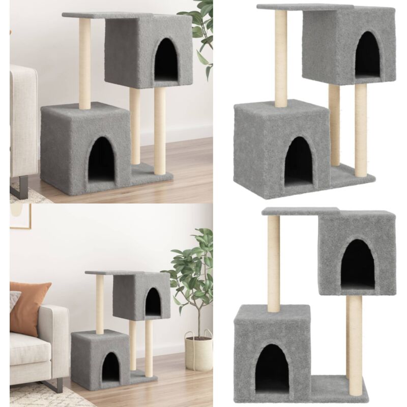 Vidaxl - Kratzbaum mit Sisal-Kratzsäulen Hellgrau 86 cm - Katzenkratzbaum - Kratzbaum Sisal - Katzenmöbel - Katzturm - Plüschkatze - Home & Living