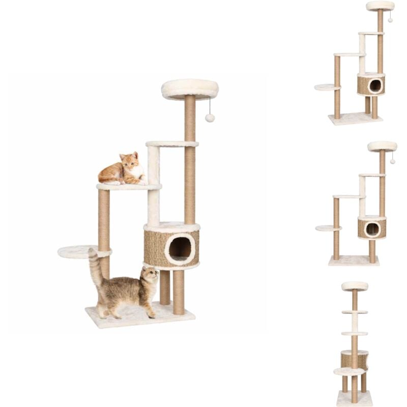 Vidaxl - Katzen-Kratzbaum mit Luxuriösem Kissen 148 cm Seegras - Katzenkratzbaum - Kratzbaum - Katzenmöbel - Katzenspielplatz - Seegraskratzbaum