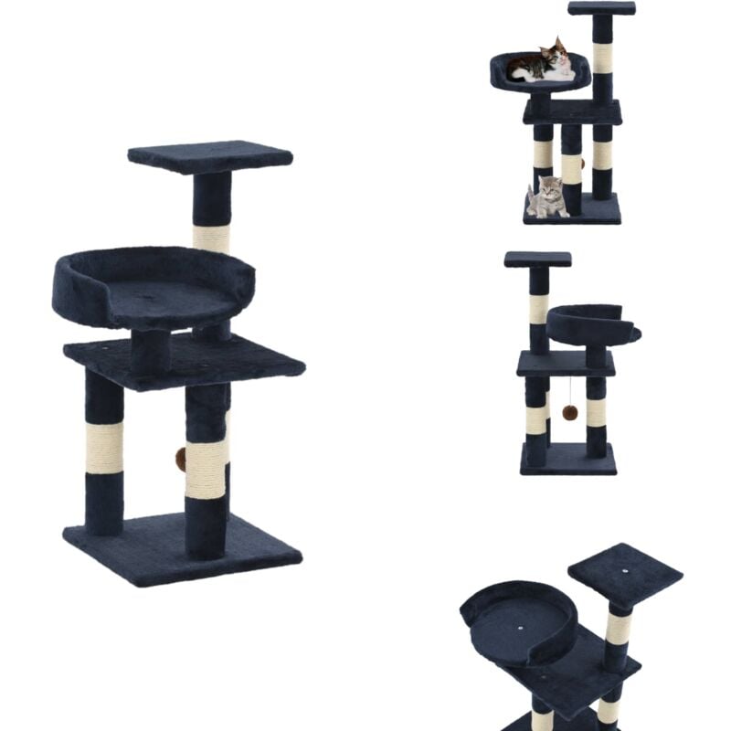 Vidaxl - Katzen-Kratzbaum mit Sisal-Säulen 65 cm Blau - Katzen Kratzbaum - Sisalsäule - Kletterbaum - Katzenmöbel - Katzenturm
