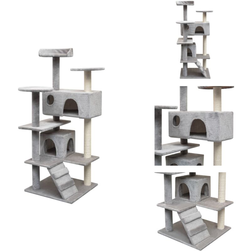 Vidaxl - Katzen-Kratzbaum Sisal 125 cm Grau - Katzen Kratzbaum - Katzenmöbel - Sisalkratzbaum - Mehrstöckiger Katzenbaum - Katzenhaus