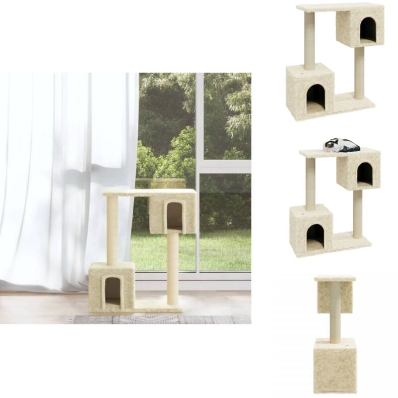 Vidaxl - Kratzbaum mit Sisal-Kratzsäulen Creme 60 cm - Kratzbaum - Katzenbaum - Kratzpfote - Sisalkratzbaum - Katzenmöbel