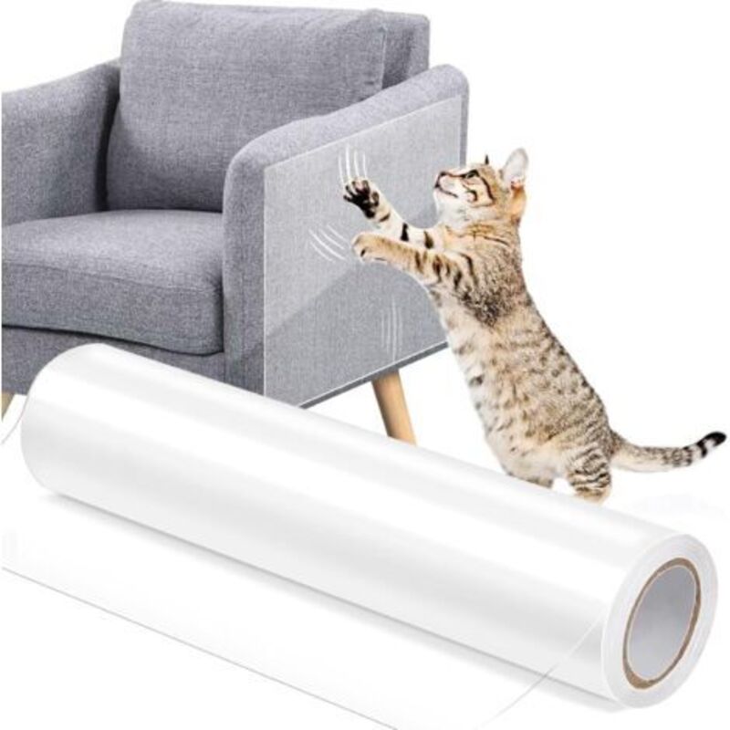 Kratzfester Sofaschutz für Katzen, Katzen-Kratzschutz für Sofas, Sofaschutz für Möbel, Türen, Wände, Sofas, Teppiche, 30 x 300 cm
