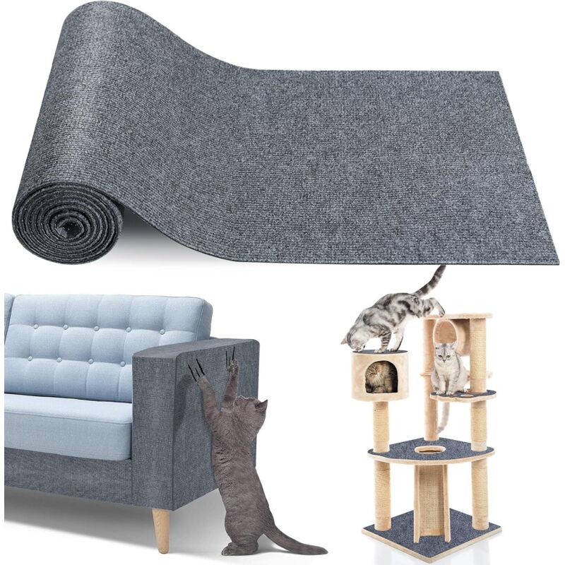 Kratzschutz für Katzen, 200 x 40 cm, selbstklebende, zuschneidbare Kratzmatte für Katzen, DIY-Anti-Kratz-Katzensofa, Ersatz für Kratzbaum, Katzenbaum