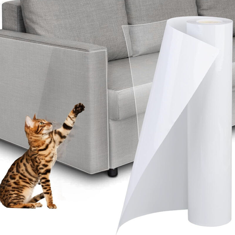 Kratzschutz für Katzen, Sofa, 30 cm x 500 cm, extra langer Kratzschutz für Katzen, Sofa, Anti-Kratz-Aufkleber, transparenter Schutzaufkleber für Tür,