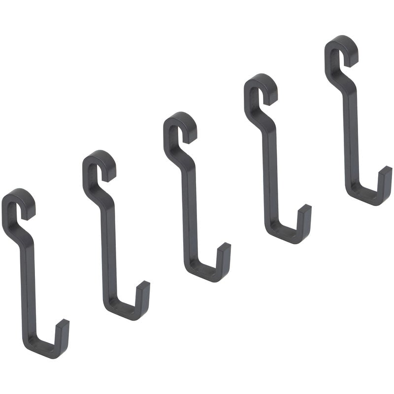 Emuca - Lot 5 Titane Wandhaken zum Aufhängen von Küchenzubehör, Stahl, Anthrazitgrau