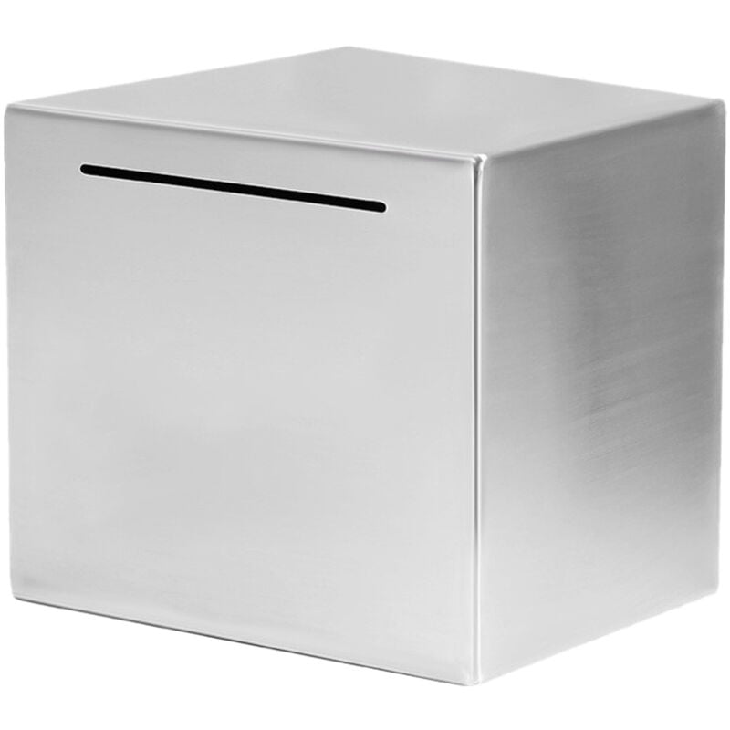 Kreatives Sparschwein aus Edelstahl, Spardose, Material Banknoten, Münzen, Ersparnisse, Familiensparschwein