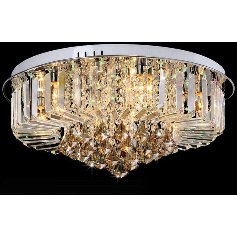 Kristall-Kronleuchter, moderner 220 v Kronleuchter, klare Kristall-Deckenleuchte für Flur, Wohnzimmer, Schlafzimmer, Esszimmer (9 Lichter/60 x 27 cm)