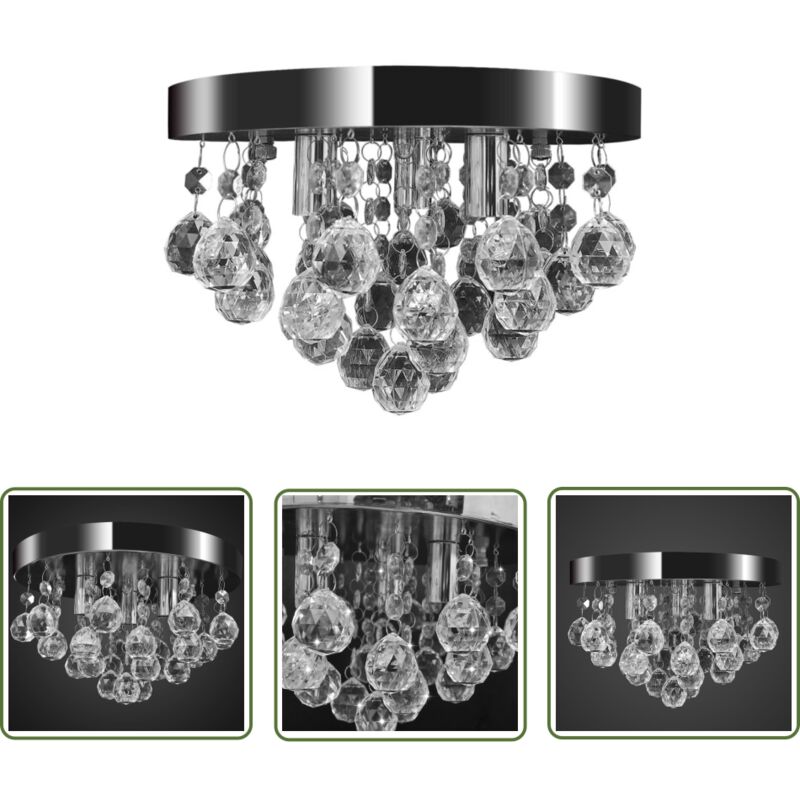 Kronleuchter Deckenleuchte Kristall Design Lüster Chrom - Kristalldecke - Kronleuchter - Deckenleuchte - Luster - Wohnraumbeleuchtung