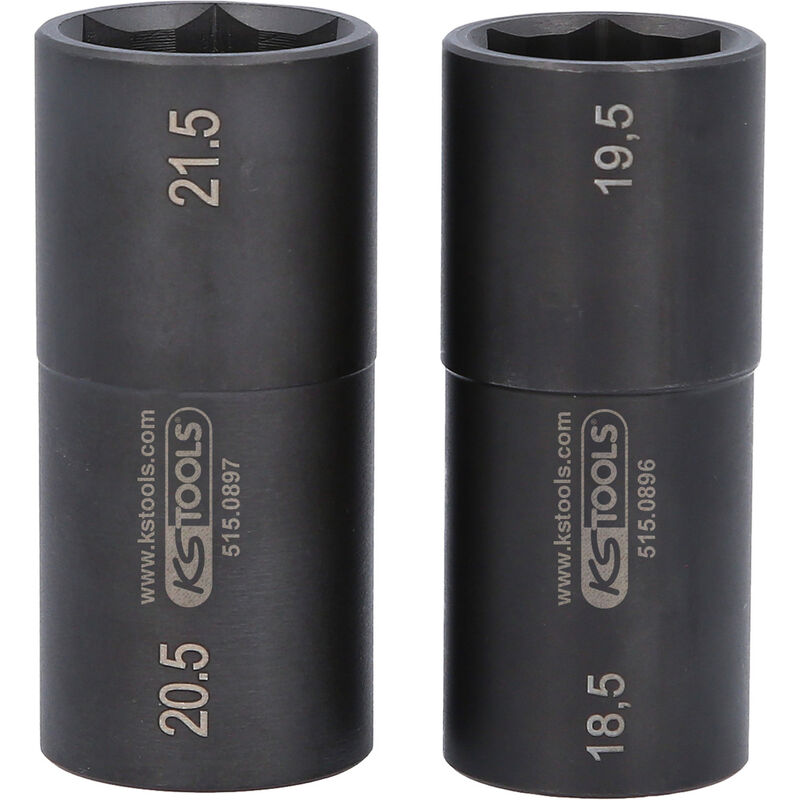 1/2' Spezial-Alu-Felgen-Kraft-Stecknuss-Satz für Ford, 18,5 / 19,5 / 20,5 / 21,5 mm, 2-tlg
