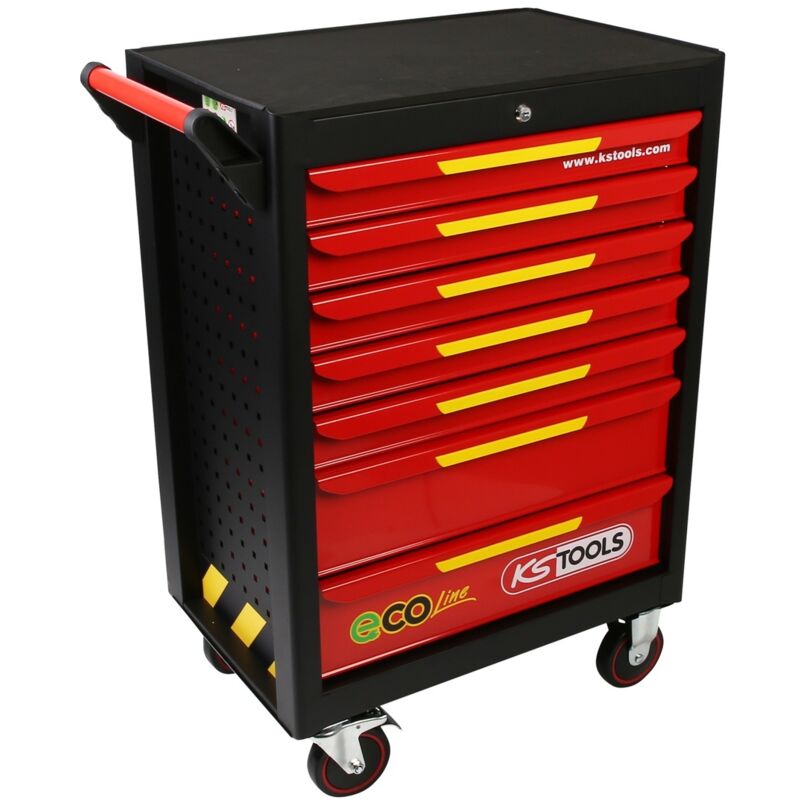 ECOline SCHWARZ/ROT/GELB Werkstattwagen mit 7 Schubladen