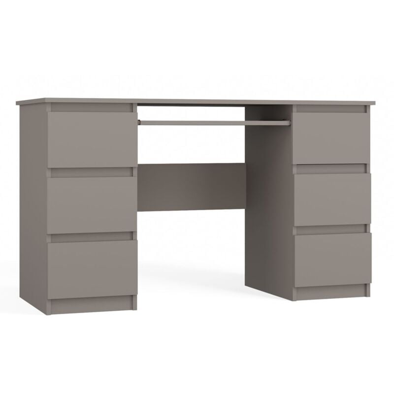 CDF Schreibtisch Kuba Farbe: Grau Ideal für Büro, Arbeitszimmer, Kinder- und Jugendzimmer Funktionaler Schreibtisch für Computer, Laptop Einfache
