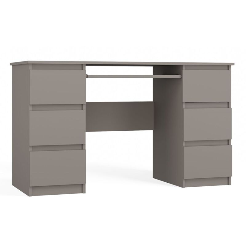CDF Schreibtisch Kuba Farbe: Grau Ideal für Büro, Arbeitszimmer, Kinder- und Jugendzimmer Funktionaler Schreibtisch für Computer, Laptop Einfache