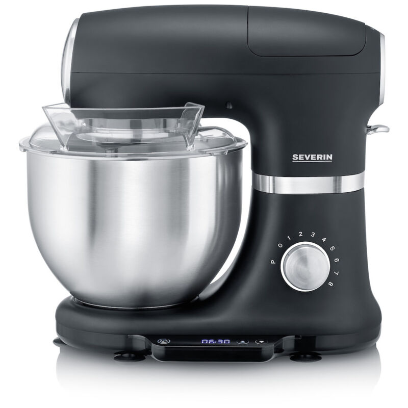 SEVERIN Küchenmaschine mit integrierter Waage KM 3898 inkl. Knethaken, Flachrührer und Schneebesen