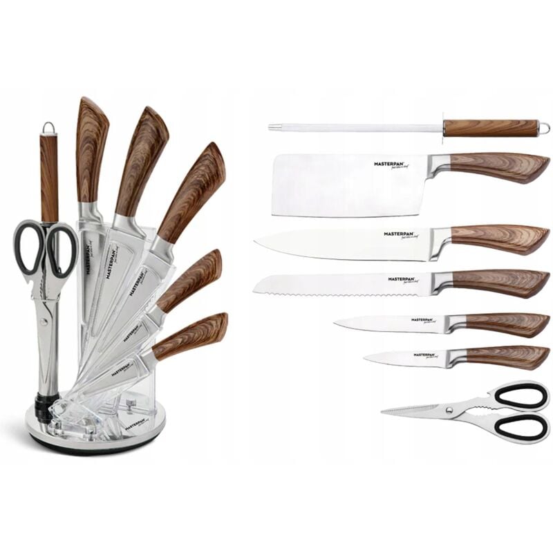 Küchenmesser-Set im Ständer 8-teilig Schärfer Schere SCHARF