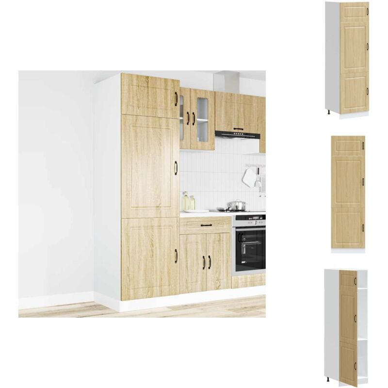 Küchenschrank Kalmar Sonoma-Eiche Holzwerkstoff - Küchenschrank - Küchenschränke - Küchenschrank Weiß - Hoher Küchenschrank