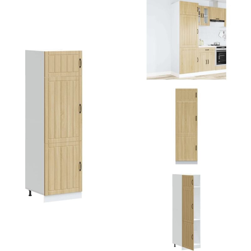 Küchenschrank Lucca Sonoma-Eiche Holzwerkstoff - Küchenschrank - Küchenschränke - Hoher Küchenschrank - Freistehender Küchenschrank