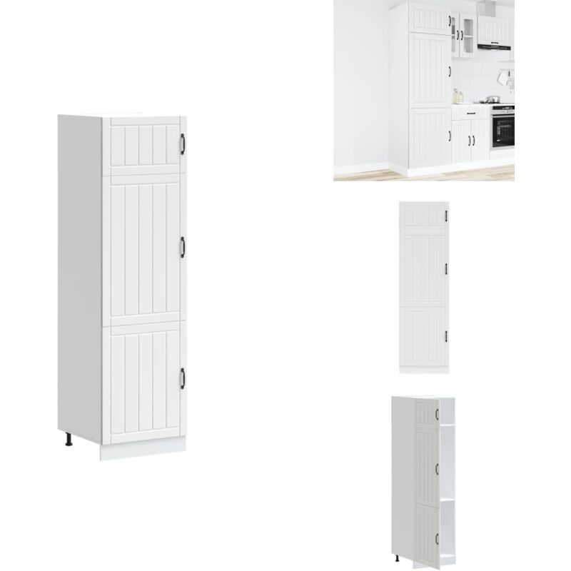 Küchenschrank Lucca Weiß Holzwerkstoff - Küchenschrank - Küchenschränke - Hoher Küchenschrank - Freistehender Küchenschrank