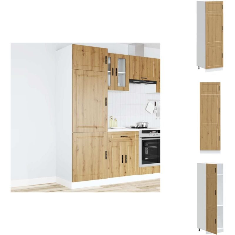 Küchenschrank Porto Artisan-Eiche Holzwerkstoff - Küchenschrank - Küchenschränke - Hoher Küchenschrank - Freistehender Küchenschrank